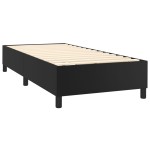 vidaXL Pat cu arcuri, saltea și LED, negru, 90x200 cm, piele ecologică