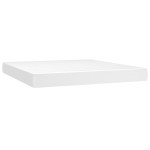 vidaXL Pat cu arcuri, saltea și LED, alb, 160x200 cm, piele ecologică