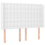 vidaXL Pat cu arcuri, cu saltea & LED, alb, 140x190 cm, piele eco vidaXL Pat cu arcuri, cu saltea & LED, alb, 140x190 cm, piele eco