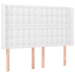 vidaXL Pat cu arcuri, saltea și LED, alb, 140x200 cm, piele eco