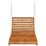 vidaXL Balansoar pat, 115x147x46 cm, lemn masiv curbat cu finisaj tec vidaXL Balansoar pat, 115x147x46 cm, lemn masiv curbat cu finisaj tec