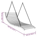 vidaXL Balansoar pat, 115x147x46 cm, lemn masiv curbat cu finisaj tec vidaXL Balansoar pat, 115x147x46 cm, lemn masiv curbat cu finisaj tec