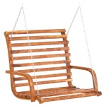 vidaXL Banchetă leagăn, 126x63x92 , lemn masiv curbat cu finisaj tec vidaXL Banchetă leagăn, 126x63x92 , lemn masiv curbat cu finisaj tec
