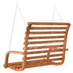 vidaXL Banchetă leagăn, 126x63x92 , lemn masiv curbat cu finisaj tec vidaXL Banchetă leagăn, 126x63x92 , lemn masiv curbat cu finisaj tec
