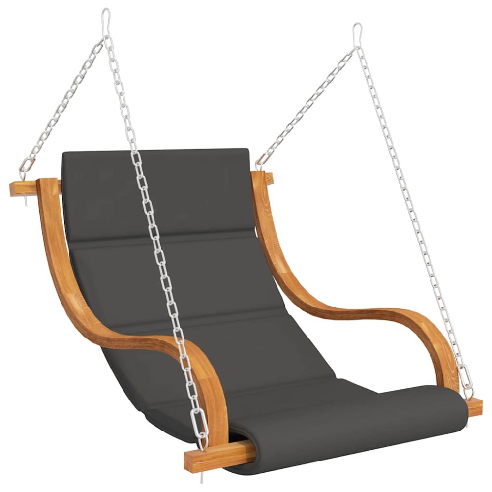 vidaXL Scaun balansoar fără cadru leagăn cu pernă, lemn masiv curbat