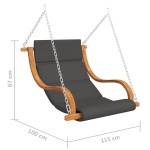 vidaXL Scaun balansoar fără cadru leagăn cu pernă, lemn masiv curbat vidaXL Scaun balansoar fără cadru leagăn cu pernă, lemn masiv curbat