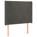 vidaXL Pat cu arcuri, saltea și LED, gri închis, 100x200 cm, catifea