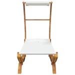 vidaXL Pat de exterior cu baldachin, crem, 100x190x134 cm, lemn masiv vidaXL Pat de exterior cu baldachin, crem, 100x190x134 cm, lemn masiv