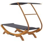 vidaXL Pat de exterior cu baldachin antracit 100x190x134 cm lemn masiv vidaXL Pat de exterior cu baldachin antracit 100x190x134 cm lemn masiv