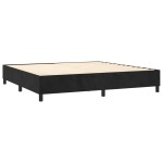 vidaXL Pat cu arcuri, saltea și LED, negru, 200x200 cm, catifea