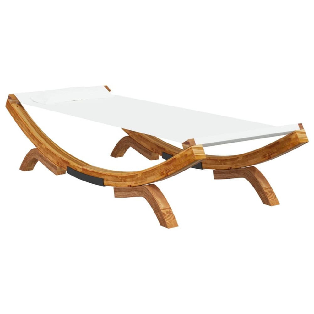 vidaXL Pat de exterior, crem, 100x188,5x44 cm, lemn masiv curbat