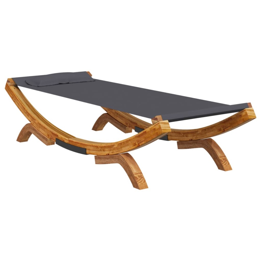 vidaXL Pat de exterior, antracit, 100x188,5x44 cm, lemn masiv curbat
