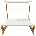 vidaXL Pat de exterior cu baldachin, crem, 165x203x138 cm, lemn masiv vidaXL Pat de exterior cu baldachin, crem, 165x203x138 cm, lemn masiv