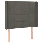 vidaXL Pat cu arcuri, saltea și LED, gri închis, 90x190 cm, catifea