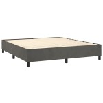 vidaXL Pat cu arcuri, saltea și LED, gri închis, 180x200 cm, catifea