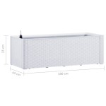 vidaXL Strat înălțat grădină cu sistem auto-udare, alb, 100x43x33 cm