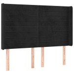vidaXL Pat cu arcuri, saltea și LED, negru, 140x200 cm, catifea