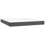 vidaXL Pat cu arcuri, saltea și LED, gri închis, 160x200 cm, catifea