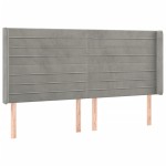vidaXL Pat cu arcuri, saltea și LED, gri deschis, 200x200 cm, catifea