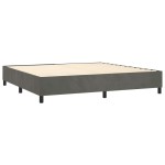 vidaXL Pat cu arcuri, saltea și LED, gri închis, 200x200 cm, catifea