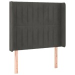 vidaXL Pat cu arcuri, saltea și LED, gri închis, 90x200 cm, catifea