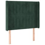 vidaXL Pat cu arcuri, saltea și LED, verde închis, 100x200 cm, catifea vidaXL Pat cu arcuri, saltea și LED, verde închis, 100x200 cm, catifea