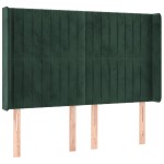 vidaXL Pat cu arcuri, saltea și LED, verde închis, 140x190 cm, catifea vidaXL Pat cu arcuri, saltea și LED, verde închis, 140x190 cm, catifea