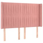 vidaXL Pat cu arcuri, cu saltea și LED, roz, 140x190 cm catifea