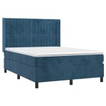 vidaXL Pat cu arcuri, saltea și LED, gri închis, 140x200 cm, catifea vidaXL Pat cu arcuri, saltea și LED, gri închis, 140x200 cm, catifea
