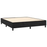 vidaXL Pat cu arcuri, saltea și LED, negru, 160x200 cm, catifea vidaXL Pat cu arcuri, saltea și LED, negru, 160x200 cm, catifea