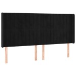 vidaXL Pat cu arcuri, saltea și LED, negru, 200x200 cm, catifea