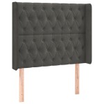 vidaXL Pat cu arcuri, saltea și LED, gri închis, 90x200 cm, catifea