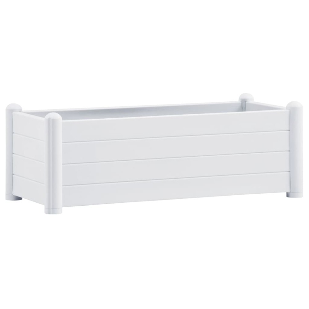 vidaXL Strat înălțat de grădină, alb, 100 x 43 x 35 cm, PP