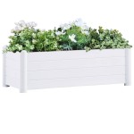 vidaXL Strat înălțat de grădină, alb, 100 x 43 x 35 cm, PP vidaXL Strat înălțat de grădină, alb, 100 x 43 x 35 cm, PP