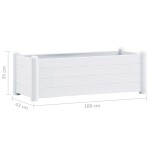vidaXL Strat înălțat de grădină, alb, 100 x 43 x 35 cm, PP vidaXL Strat înălțat de grădină, alb, 100 x 43 x 35 cm, PP