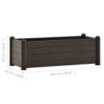 vidaXL Strat înălțat de grădină, cafeniu, 100 x 43 x 35 cm, PP