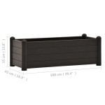vidaXL Strat înălțat de grădină, antracit, 100 x 43 x 35 cm, PP