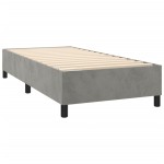 vidaXL Pat cu arcuri, saltea și LED, gri deschis, 90x200 cm, catifea