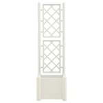 vidaXL Jardinieră de grădină cu spalier, alb, 43x43x142 cm, PP