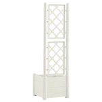 vidaXL Jardinieră de grădină cu spalier, alb, 43x43x142 cm, PP
