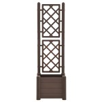 vidaXL Jardinieră de grădină cu spalier, cafeniu, 43x43x142 cm, PP