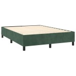 vidaXL Pat cu arcuri, saltea și LED, verde închis, 140x190 cm, catifea vidaXL Pat cu arcuri, saltea și LED, verde închis, 140x190 cm, catifea