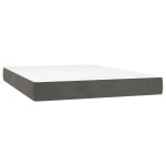 vidaXL Pat cu arcuri, saltea și LED, gri închis, 140x200 cm, catifea vidaXL Pat cu arcuri, saltea și LED, gri închis, 140x200 cm, catifea