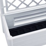 vidaXL Jardinieră de grădină cu spalier, alb, 100 x 43 x 142, PP