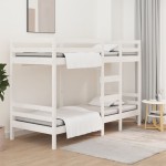 vidaXL Pat supraetajat, alb, 90x200 cm, lemn masiv de pin vidaXL Pat supraetajat, alb, 90x200 cm, lemn masiv de pin
