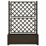 vidaXL Jardinieră de grădină cu spalier, cafeniu, 100 x 43 x 142 cm PP