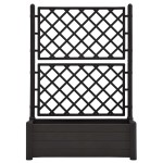 vidaXL Jardinieră de grădină cu spalier, antracit, 100x43x142, PP