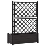 vidaXL Jardinieră de grădină cu spalier, antracit, 100x43x142, PP