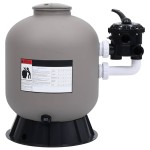 vidaXL Filtru cu nisip de piscină cu supapă 6 căi fixare laterală gri vidaXL Filtru cu nisip de piscină cu supapă 6 căi fixare laterală gri