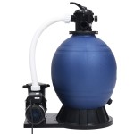 vidaXL Filtru cu nisip supapă cu 7 căi pompă de 1000 W albastru/negru vidaXL Filtru cu nisip supapă cu 7 căi pompă de 1000 W albastru/negru